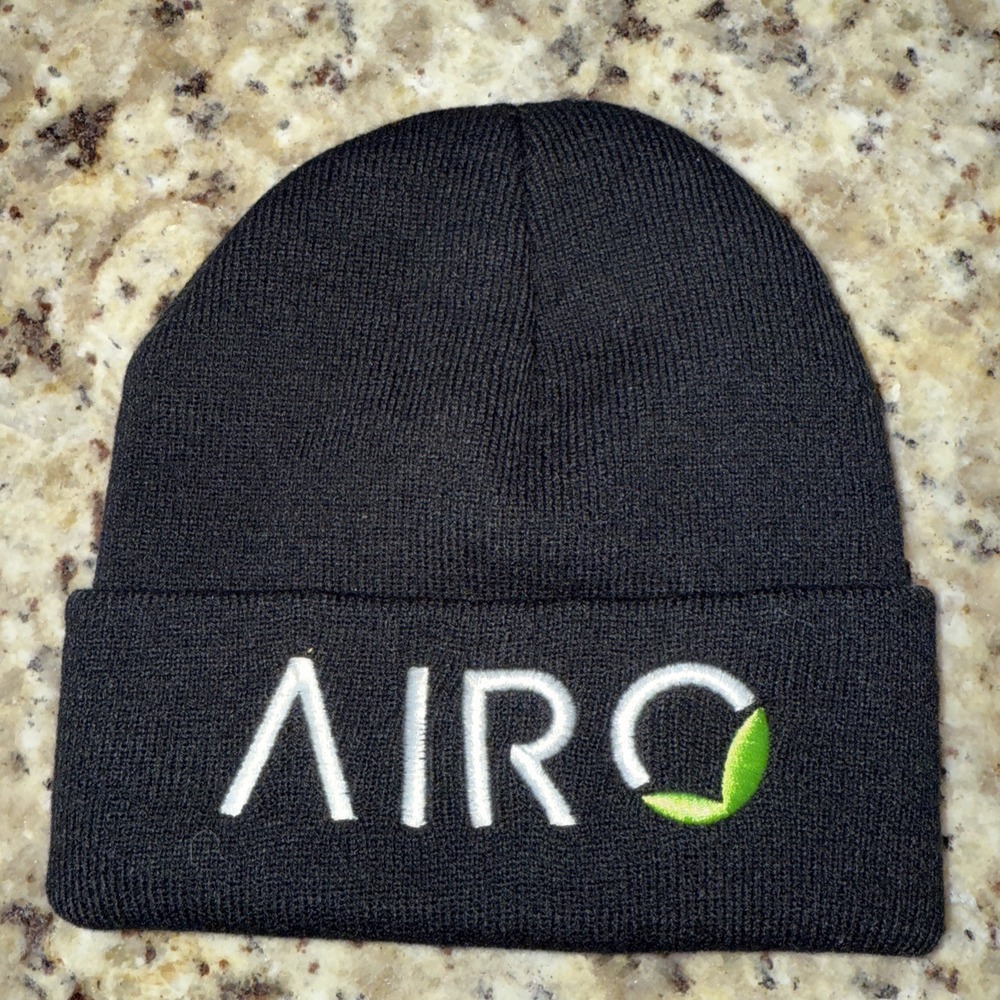 Airo Beanie Adult One Size Black Knit Acrylic Vapes, And Gummies 4853